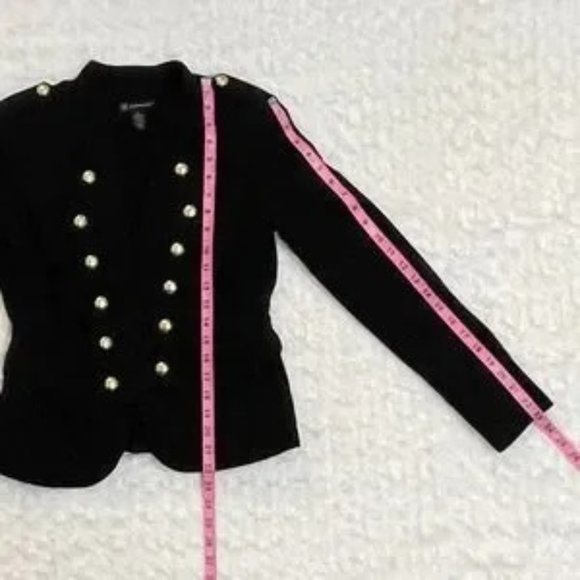 90's Retro Vintage Black Jacket with Gold Buttons - Picture 5 of 9